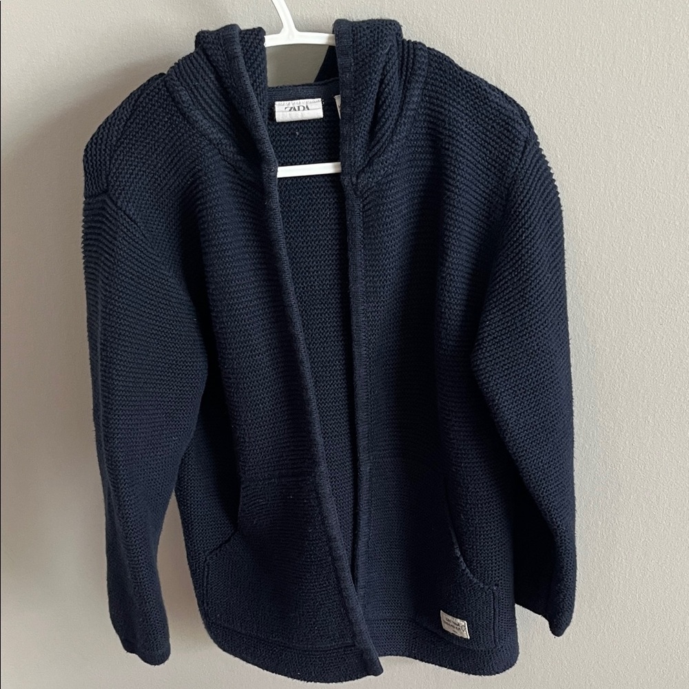 Zara Kids Dark Blue Hooded Cardigan